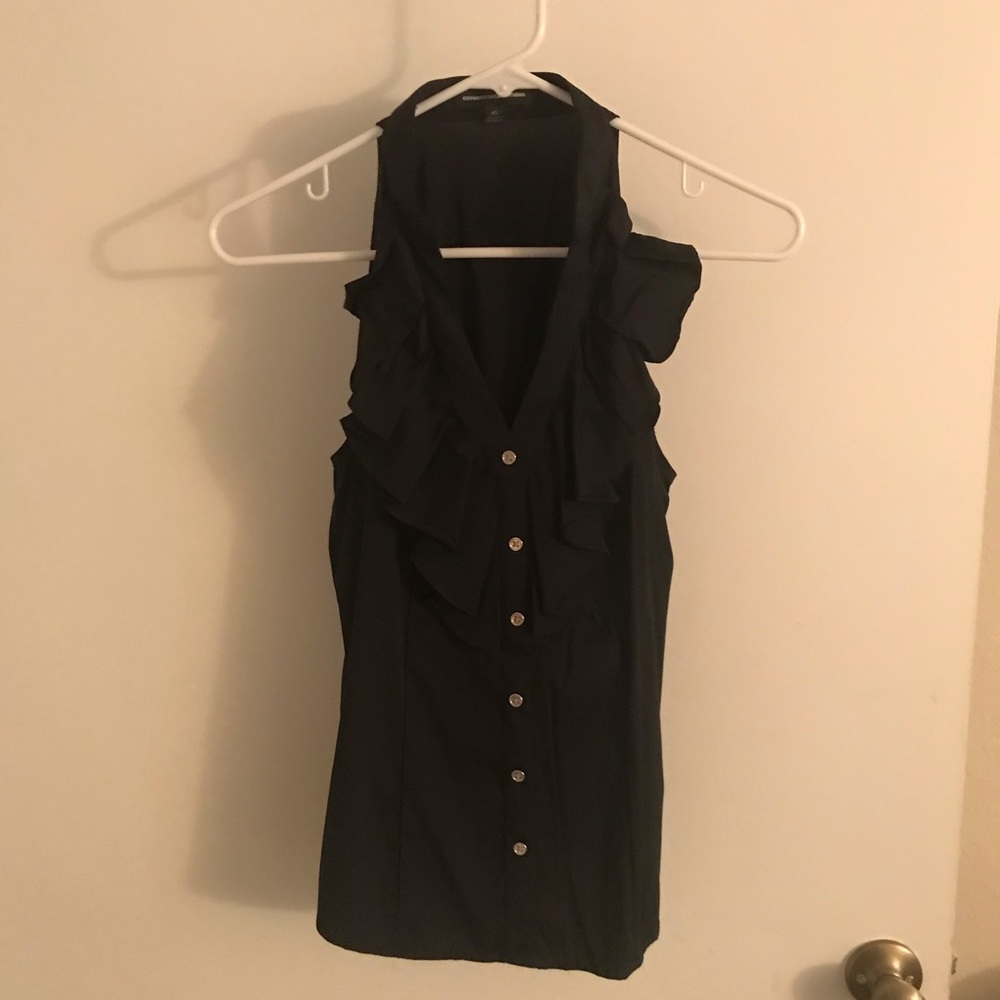 Express ruffle business halter top